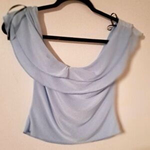 Forever 21 Soft Blue Drape Blouse